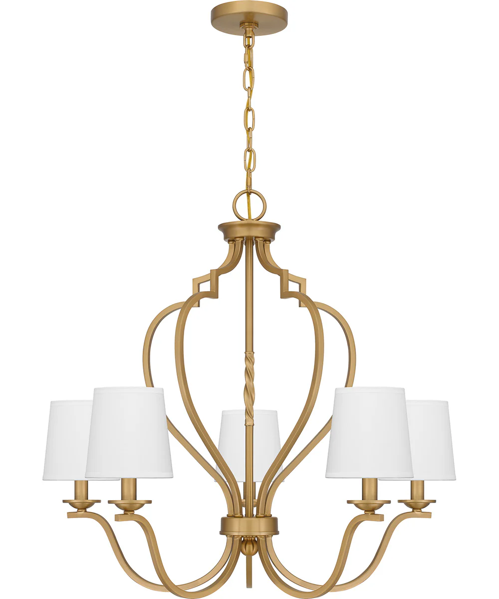 Wilkins 5-light Chandelier Brushed Weathered Brass - Image 2