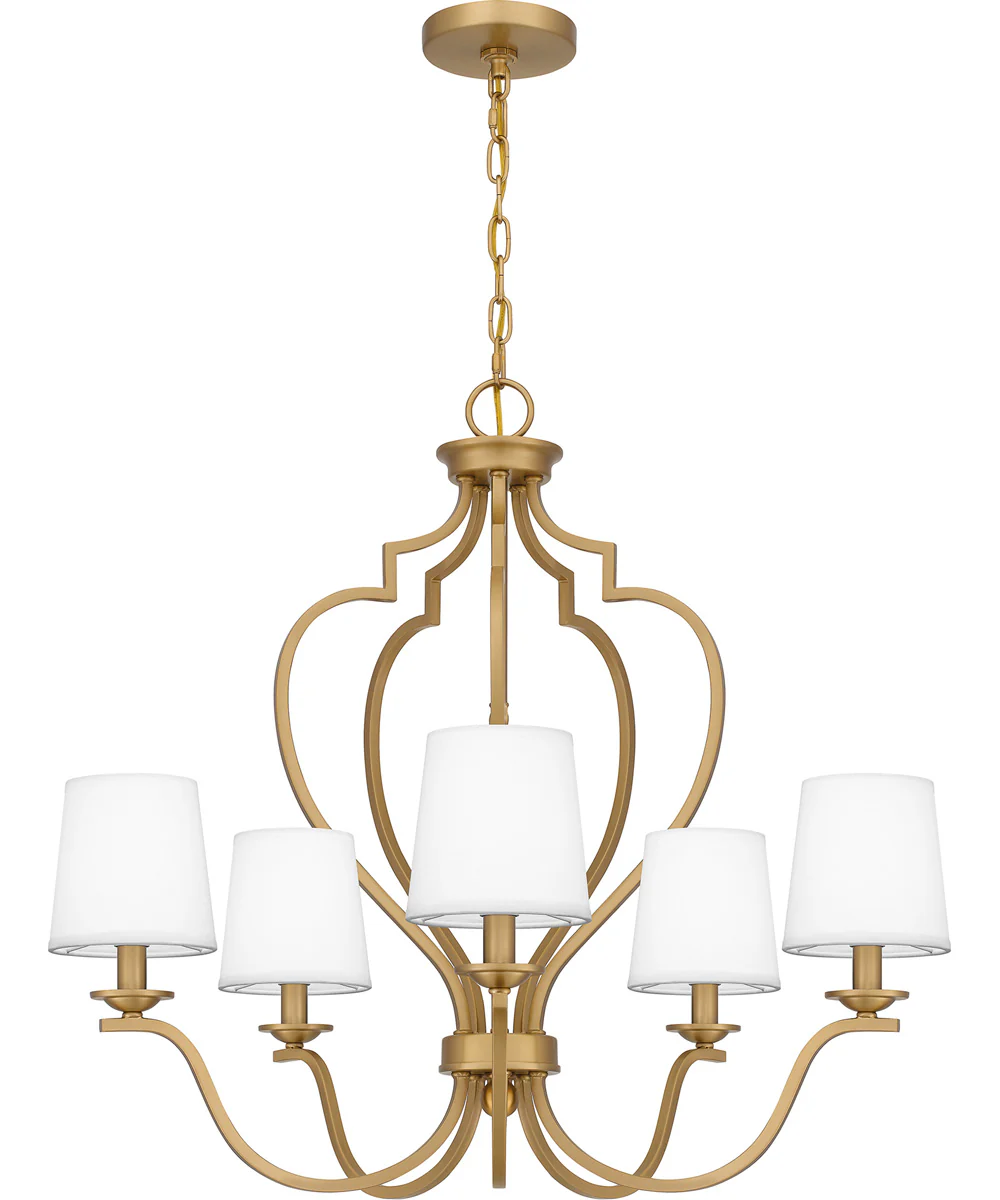 Wilkins 5-light Chandelier Brushed Weathered Brass - Image 3