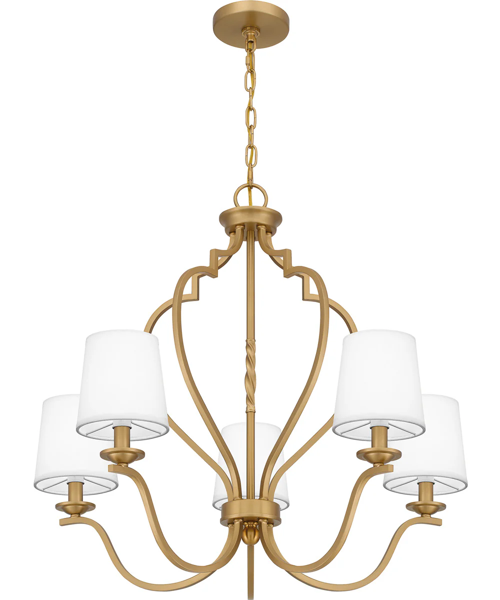 Wilkins 5-light Chandelier Brushed Weathered Brass - Image 4
