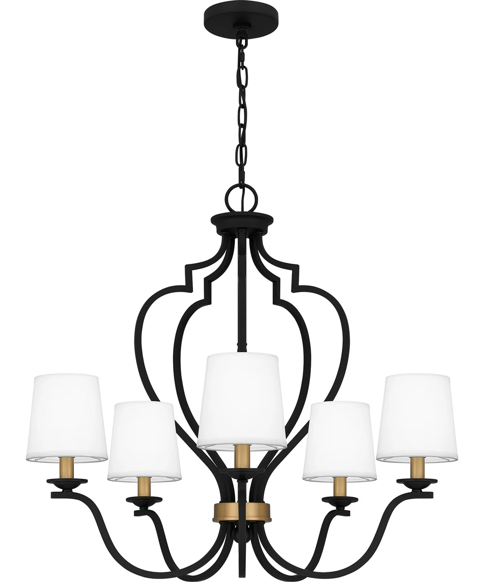 Wilkins 5-light Chandelier Matte Black - Image 3