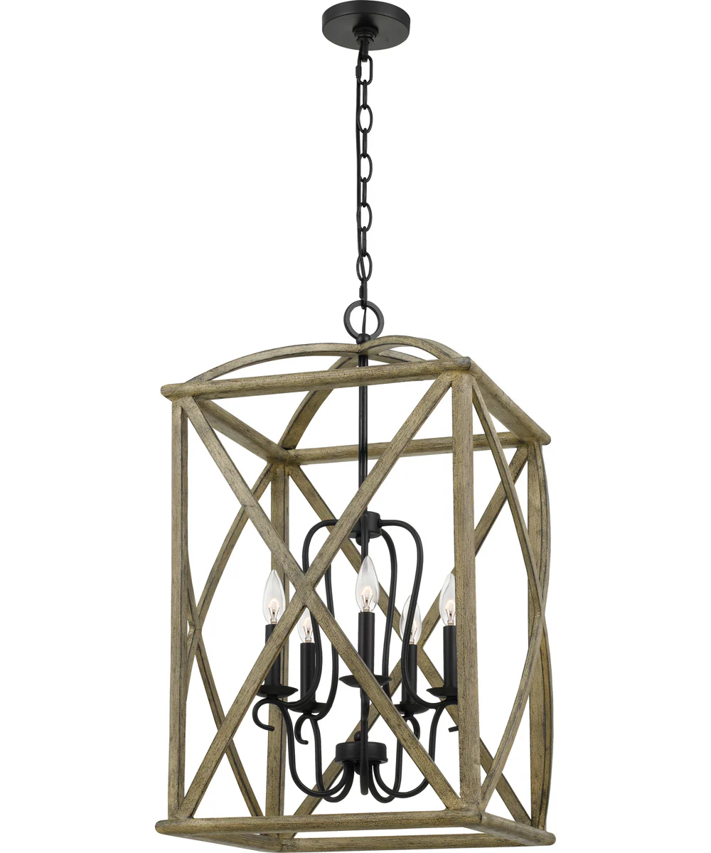 Woodhaven 5-light Pendant Distressed Weathered Oak - Image 2