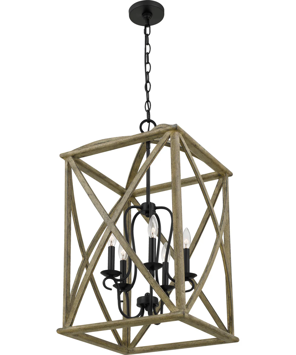 Woodhaven 5-light Pendant Distressed Weathered Oak - Image 4