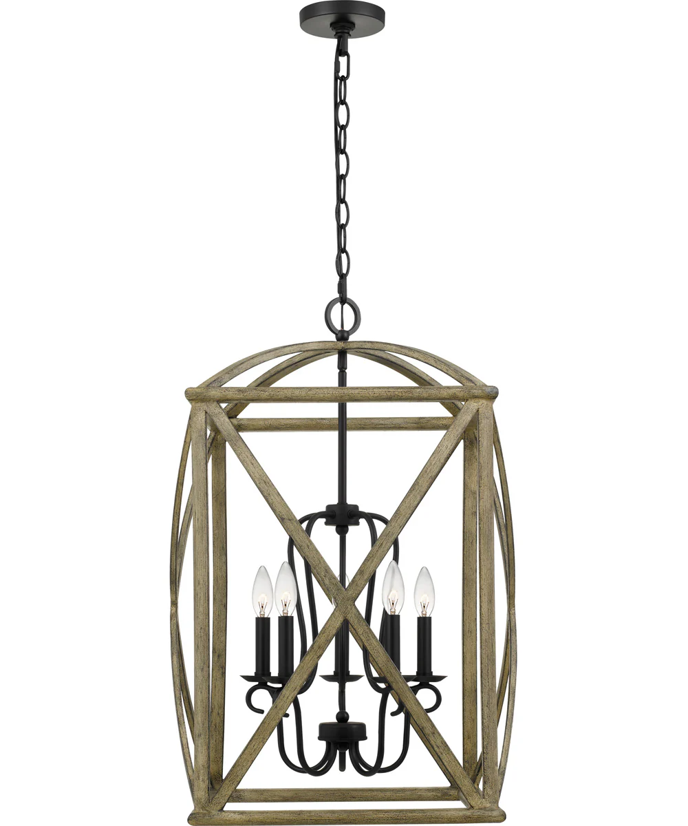 Woodhaven 5-light Pendant Distressed Weathered Oak - Image 5