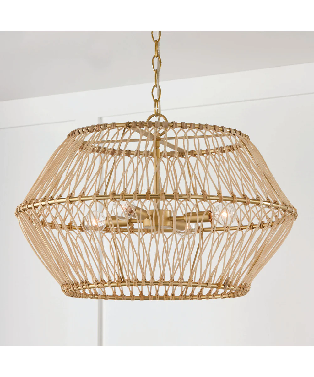 Wren 4-Light Pendant Matte Brass - Image 2