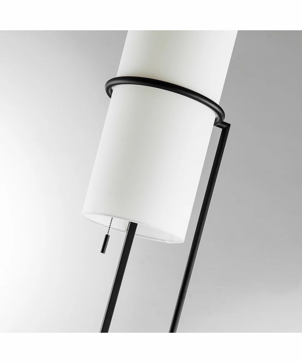 Xandra 1-Light Floor Lamp Black/Off White Fabric Shade - Image 2