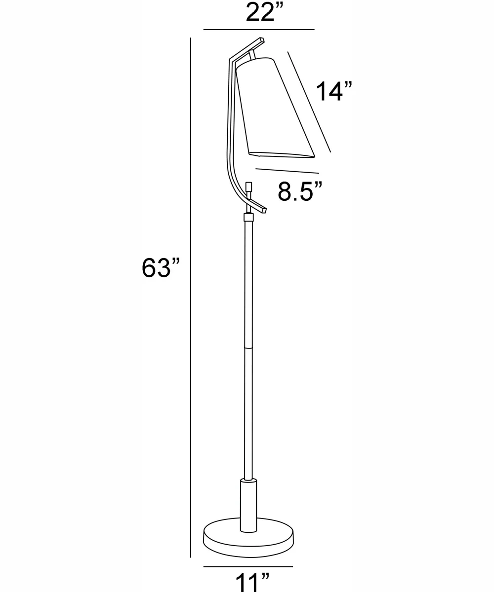 Xandra 1-Light Floor Lamp Black/Off White Fabric Shade - Image 4