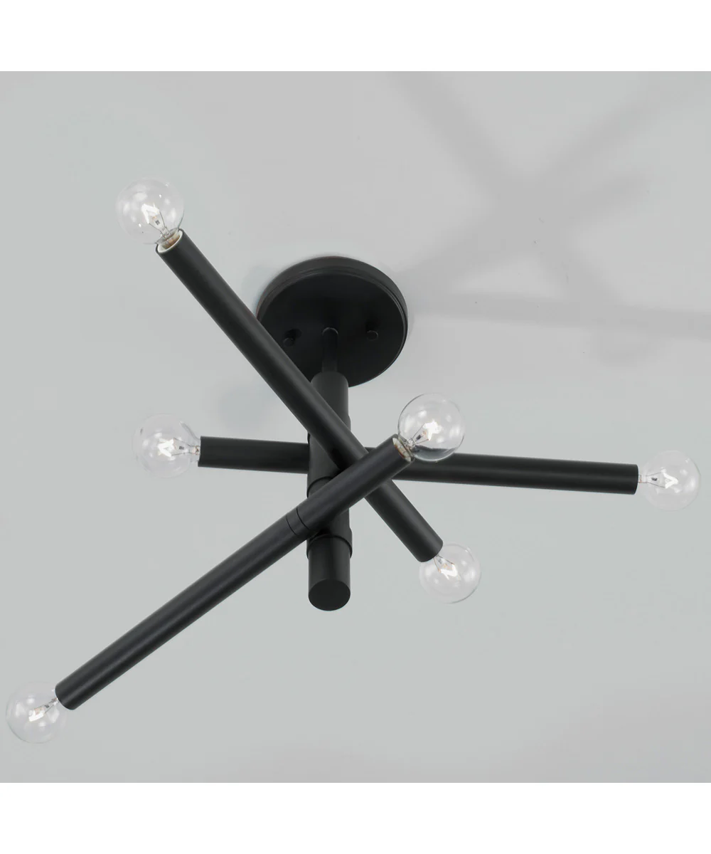 Zane 6-Light Semi-Flush Matte Black - Image 3